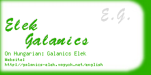 elek galanics business card